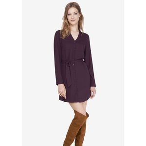 Express Purple Portifino Shirt Dress; size: M